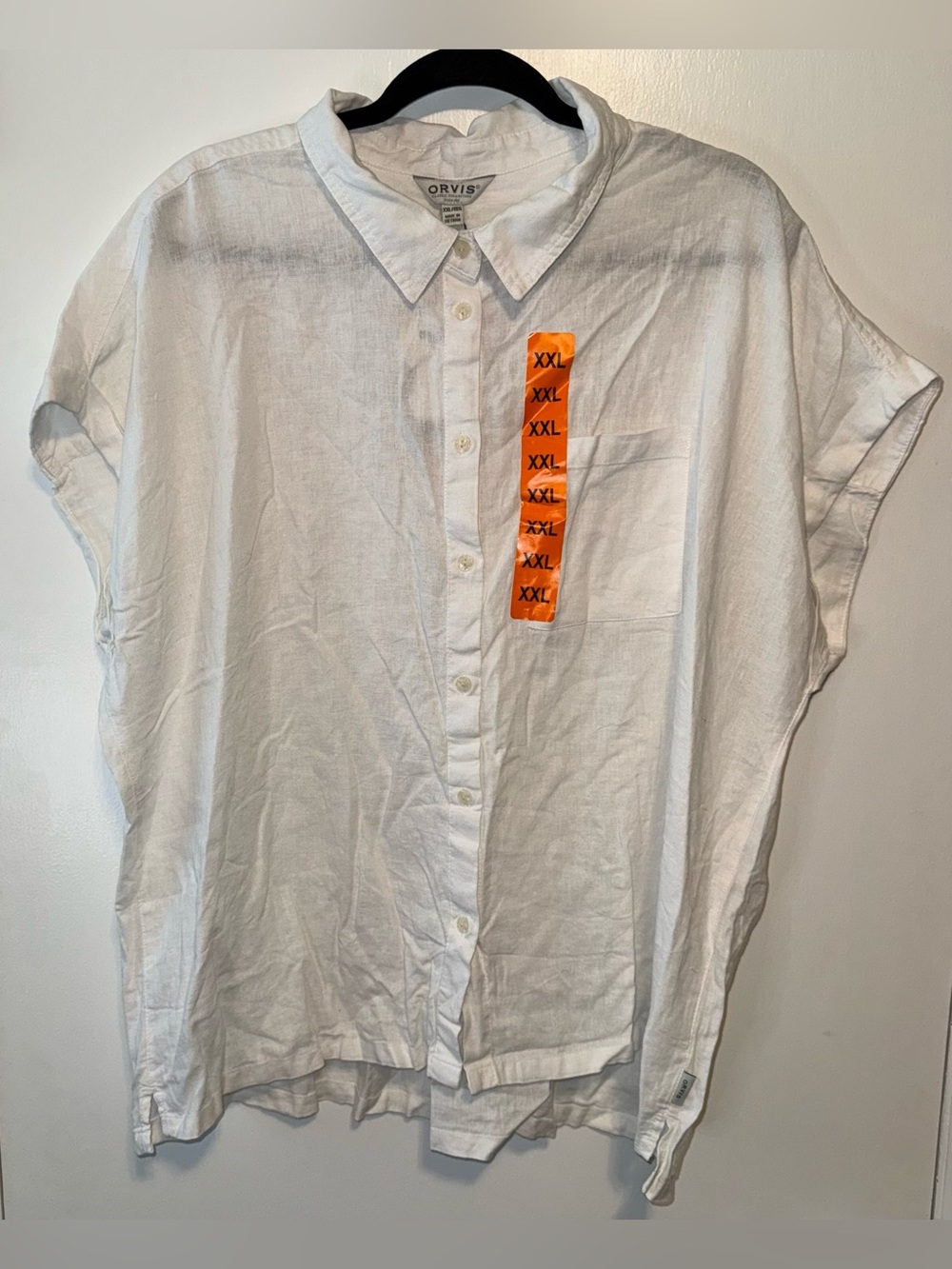 Orvis White Linen Button-Front Shirt